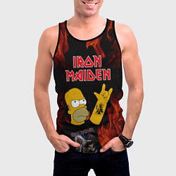 Майка-безрукавка мужская Iron Maiden Гомер Симпсон Рокер, цвет: 3D-черный — фото 2