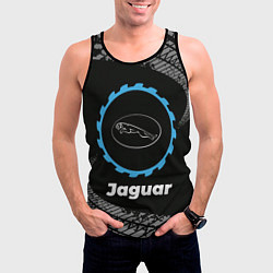 Майка-безрукавка мужская Jaguar в стиле Top Gear со следами шин на фоне, цвет: 3D-черный — фото 2