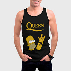 Майка-безрукавка мужская Queen Гомер Симпсон Рокер, цвет: 3D-черный — фото 2