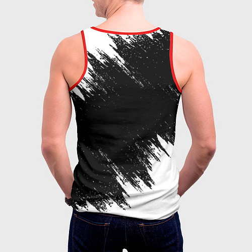 Мужская майка без рукавов Миша ах*енный как ни крути / 3D-Красный – фото 4