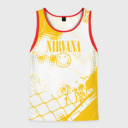 Майка-безрукавка мужская Nirvana - нирвана смайл, цвет: 3D-красный