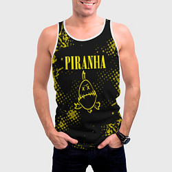 Майка-безрукавка мужская Nirvana piranha, цвет: 3D-белый — фото 2