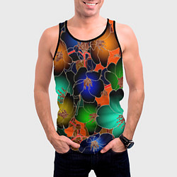 Майка-безрукавка мужская Vanguard floral pattern Summer night Fashion trend, цвет: 3D-черный — фото 2