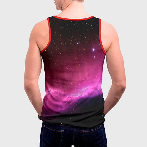 Мужская майка без рукавов Night Nebula / 3D-Красный – фото 4