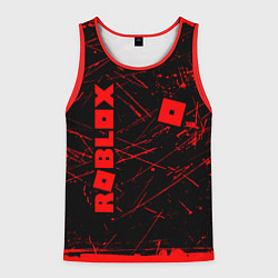 Майка-безрукавка мужская ROBLOX красный логотип, цвет: 3D-красный