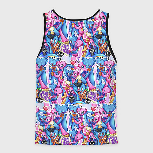 Мужская майка без рукавов POPPY PLAYTIME HAGGY WAGGY AND KISSY MISSY LOVE / 3D-Черный – фото 2