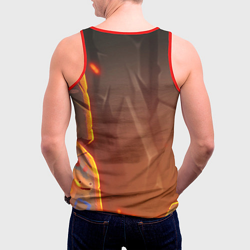 Мужская майка без рукавов My singing monsters ЛАВАТЁКА / 3D-Красный – фото 4