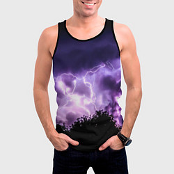 Майка-безрукавка мужская Purple Lightning, цвет: 3D-черный — фото 2