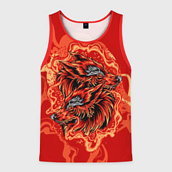 Майка-безрукавка мужская Огненные лисы, цвет: 3D-красный