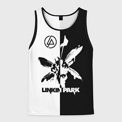 Майка-безрукавка мужская Linkin Park логотип черно-белый, цвет: 3D-черный