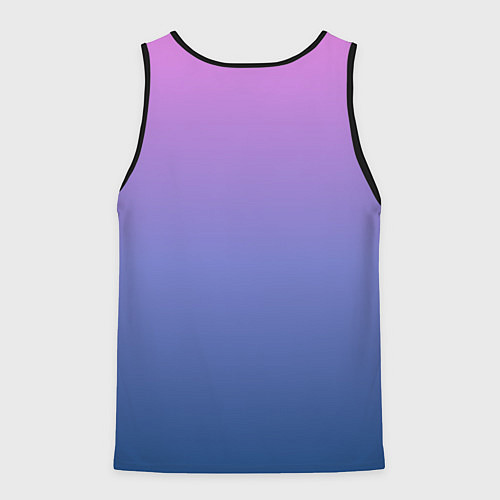 Мужская майка без рукавов PINK-BLUE GRADIENT ГРАДИЕНТ / 3D-Черный – фото 2