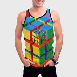 Майка-безрукавка мужская Цветные кубики КУБОКУБ, цвет: 3D-черный — фото 2
