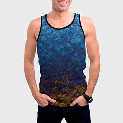 Майка-безрукавка мужская Marble texture blue brown color, цвет: 3D-черный — фото 2