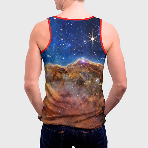 Мужская майка без рукавов Туманность Киля фото НАСА / 3D-Красный – фото 4