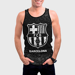 Майка-безрукавка мужская Barcelona с потертостями на темном фоне, цвет: 3D-черный — фото 2