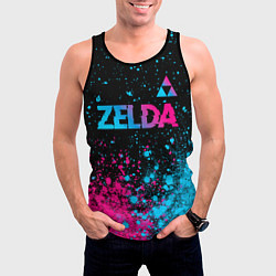 Майка-безрукавка мужская Zelda Neon Triforce, цвет: 3D-черный — фото 2
