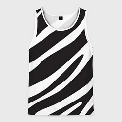 Майка-безрукавка мужская Анималистичный рисунок зебра, цвет: 3D-белый