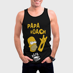 Майка-безрукавка мужская Papa Roach, Гомер Симпсон, цвет: 3D-черный — фото 2