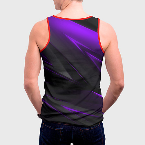 Мужская майка без рукавов Geometry Черный и фиолетовый / 3D-Красный – фото 4