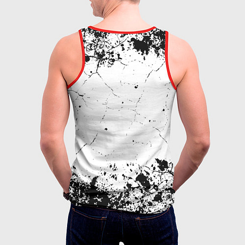 Мужская майка без рукавов Five Finger Death Punch - мелкие трещины / 3D-Красный – фото 4