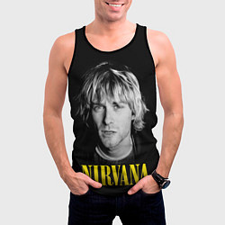 Майка-безрукавка мужская Nirvana - Kurt Donald Cobain, цвет: 3D-черный — фото 2