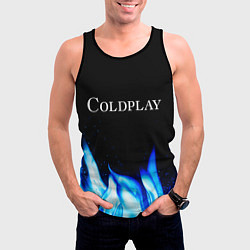 Майка-безрукавка мужская Coldplay Blue Fire, цвет: 3D-черный — фото 2