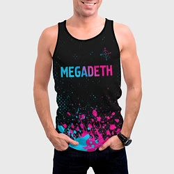 Майка-безрукавка мужская Megadeth - neon gradient, цвет: 3D-черный — фото 2