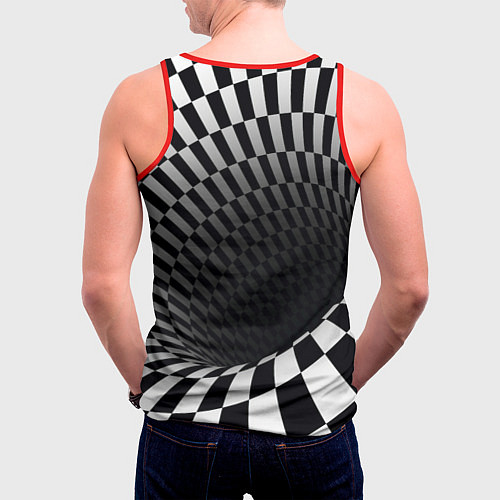 Мужская майка без рукавов Портал - оптическая иллюзия / 3D-Красный – фото 4