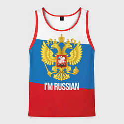 Майка-безрукавка мужская Im Russian, цвет: 3D-красный