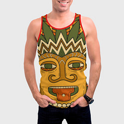 Майка-безрукавка мужская Polynesian tiki CHILLING, цвет: 3D-красный — фото 2
