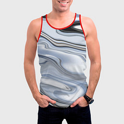 Майка-безрукавка мужская Серебристая поверхность воды, цвет: 3D-красный — фото 2