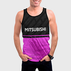 Майка-безрукавка мужская Mitsubishi pro racing: символ сверху, цвет: 3D-черный — фото 2