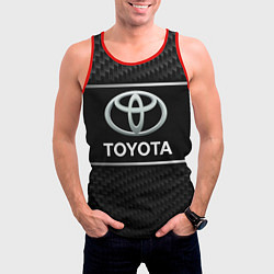 Майка-безрукавка мужская Toyota Карбон, цвет: 3D-красный — фото 2