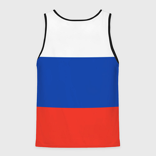 Мужская майка без рукавов Герб России на фоне флага / 3D-Черный – фото 2