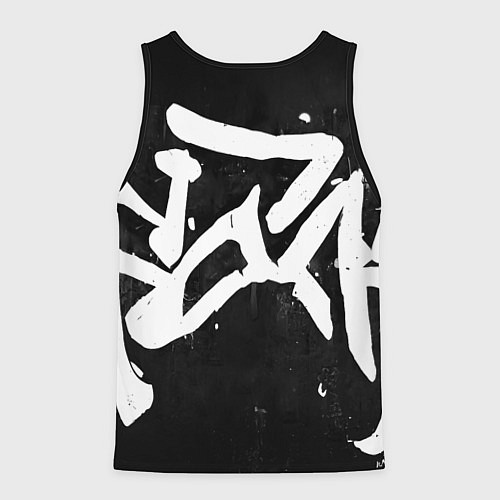 Мужская майка без рукавов Иероглифы в стиле граффити / 3D-Черный – фото 2