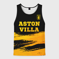 Майка-безрукавка мужская Aston Villa - gold gradient: символ сверху, цвет: 3D-черный