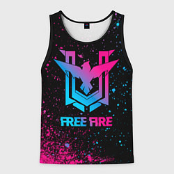 Майка-безрукавка мужская Free Fire - neon gradient, цвет: 3D-черный