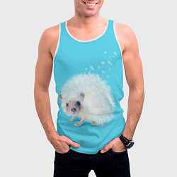 Майка-безрукавка мужская Белый ежик одуванчик, цвет: 3D-белый — фото 2