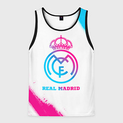 Майка-безрукавка мужская Real Madrid neon gradient style, цвет: 3D-черный