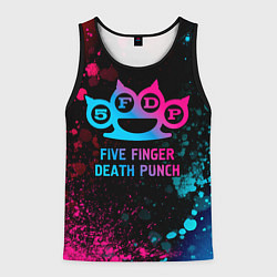 Майка-безрукавка мужская Five Finger Death Punch - neon gradient, цвет: 3D-черный