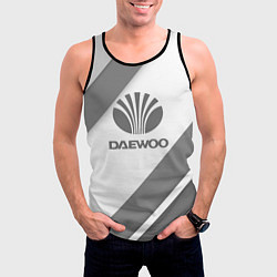 Майка-безрукавка мужская Daewoo - серые полосы, цвет: 3D-черный — фото 2