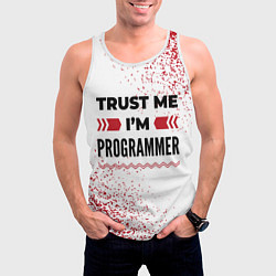 Майка-безрукавка мужская Trust me Im programmer white, цвет: 3D-белый — фото 2