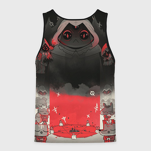 Мужская майка без рукавов Cult of the lamb ритуал / 3D-Черный – фото 2