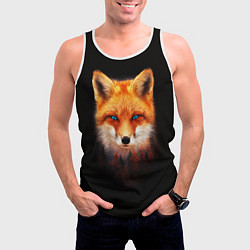 Майка-безрукавка мужская Лиса над лесом, цвет: 3D-белый — фото 2