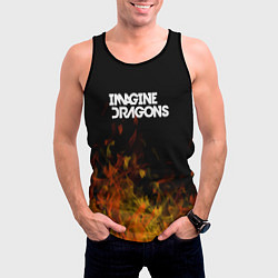 Майка-безрукавка мужская Imagine Dragons - пламя, цвет: 3D-черный — фото 2