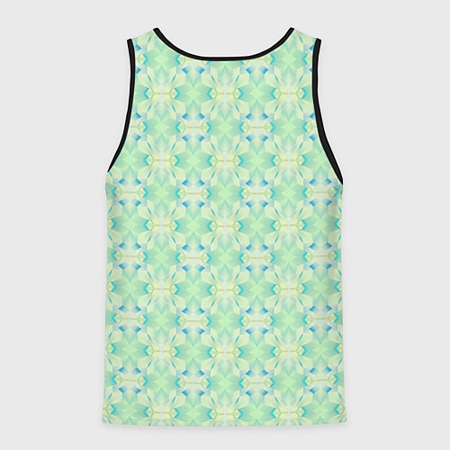 Мужская майка без рукавов Нежно-салатовый абстрактный паттерн / 3D-Черный – фото 2