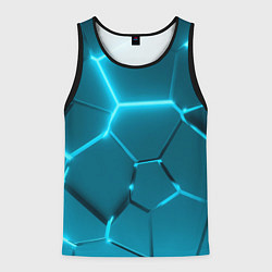 Майка-безрукавка мужская Ледяные неоновые геометрические плиты, цвет: 3D-черный