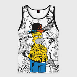 Майка-безрукавка мужская Гомер Симпсон - ярый головорез!, цвет: 3D-черный