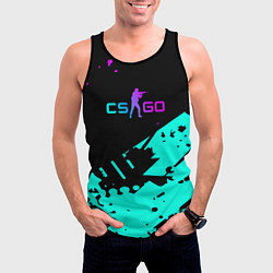 Майка-безрукавка мужская КС ГО - НЕОН, цвет: 3D-черный — фото 2