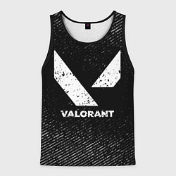 Майка-безрукавка мужская Valorant с потертостями на темном фоне, цвет: 3D-черный